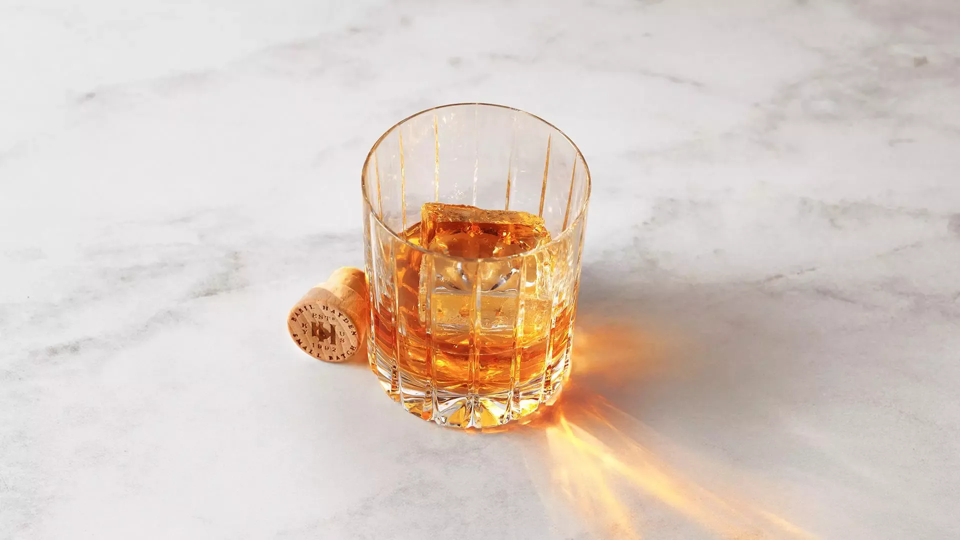 Michelin star cocktail brass tack with whiskey basil hayden