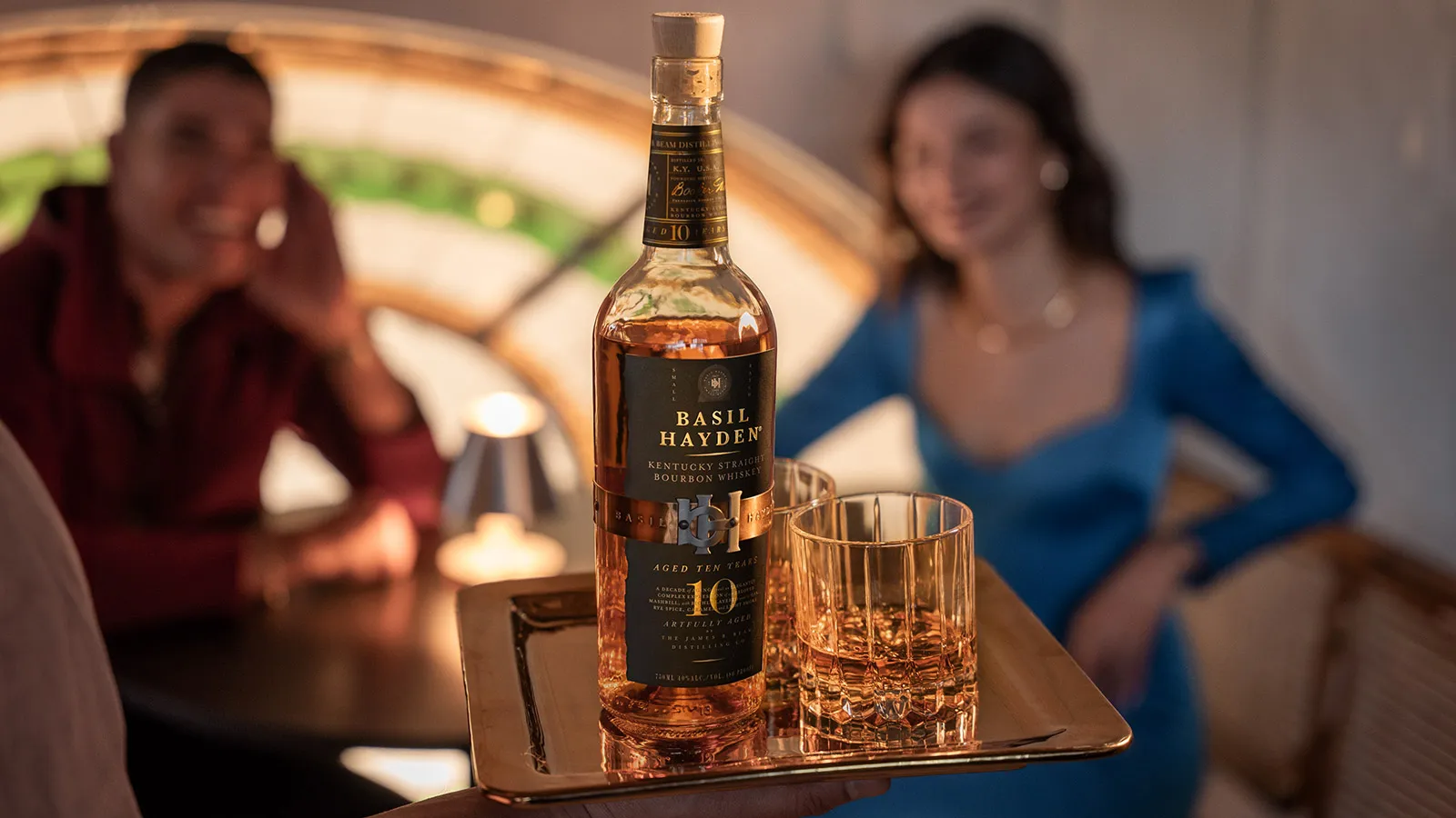 Group of friends enjoying Basil Hayden bourbon